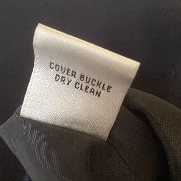 Talbots Navy Sheath Dress Gold Belt Detail Stretch Crepe Career Work Size 14 - Picture 5 of 7